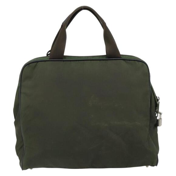 PRADA Hand Bag Nylon Khaki Silver Auth 151267 - Picture 2 of 16